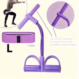4 Tube Pedal Ankle Puller Sit Up Leg Stretch Rope Exercise Resistance Bands with Handles Yoga Strap Bodybuilding Fitness Equipment