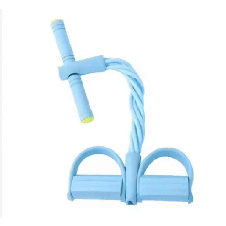 4 Tube Pedal Ankle Puller Sit Up Leg Stretch Rope Exercise Resistance Bands with Handles Yoga Strap Bodybuilding Fitness Equipment