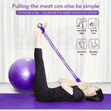 4 Tube Pedal Ankle Puller Sit Up Leg Stretch Rope Exercise Resistance Bands with Handles Yoga Strap Bodybuilding Fitness Equipment