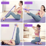 4 Tube Pedal Ankle Puller Sit Up Leg Stretch Rope Exercise Resistance Bands with Handles Yoga Strap Bodybuilding Fitness Equipment