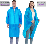 EVA Rain Poncho 1-Piece Full-Body Coverall for Adults Windproof Waterproof Outdoor Cycling Hiking Black