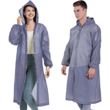 EVA Rain Poncho 1-Piece Full-Body Coverall for Adults Windproof Waterproof Outdoor Cycling Hiking Black