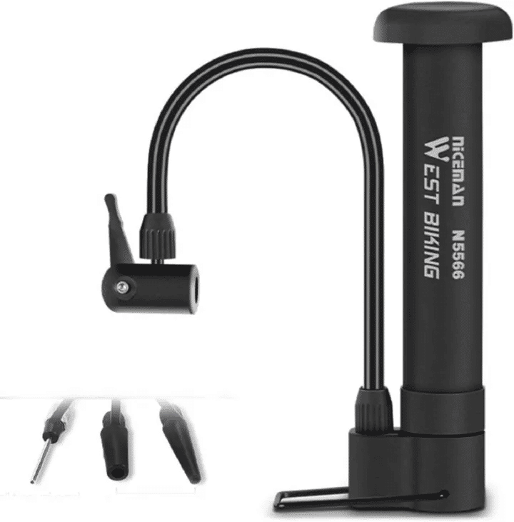 WEST BIKING Portable Hand Pump 80PSI Heavy-Duty Bike Tire Inflator