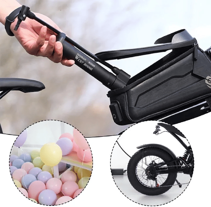 WEST BIKING Portable Hand Pump 80PSI Heavy-Duty Bike Tire Inflator