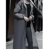 EVA Rain Poncho 1-Piece Full-Body Coverall for Adults Windproof Waterproof Outdoor Cycling Hiking Black