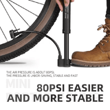 WEST BIKING Portable Hand Pump 80PSI Heavy-Duty Bike Tire Inflator