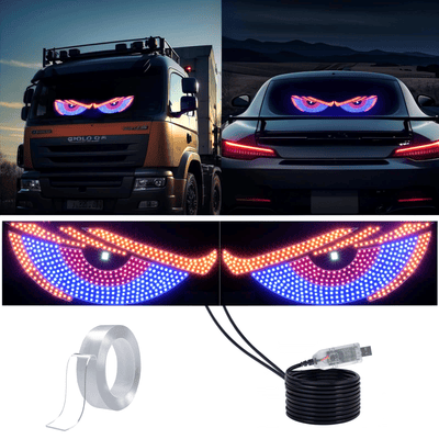 2 Pcs LED Demon Eye Car Windshield Decorative Light Kit