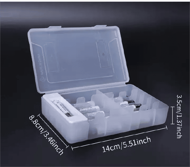 Smart Battery Storage Organizer 48-Piece Case with Tester for AA AAA Black