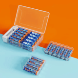 Smart Battery Storage Organizer 48-Piece Case with Tester for AA AAA Black