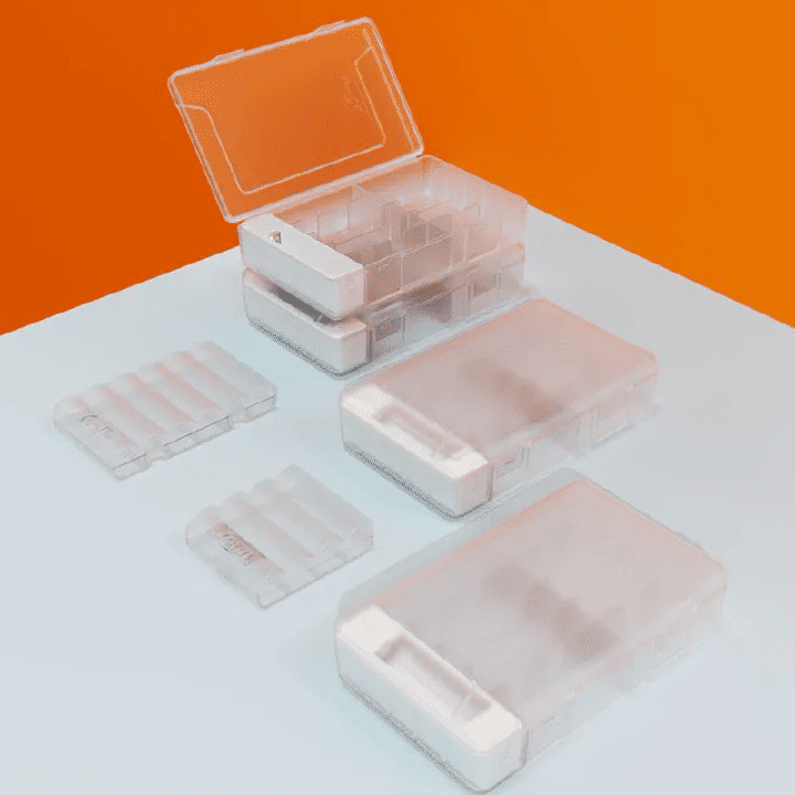 Smart Battery Storage Organizer 48-Piece Case with Tester for AA AAA Black