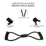 8-Word Chest Expander Rope 1-Piece Rubber Elastic Resistance Band for Yoga Black