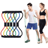 8-Word Chest Expander Rope 1-Piece Rubber Elastic Resistance Band for Yoga Black