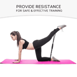8-Word Chest Expander Rope 1-Piece Rubber Elastic Resistance Band for Yoga Black