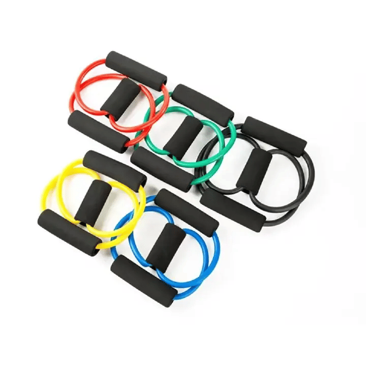 8-Word Chest Expander Rope 1-Piece Rubber Elastic Resistance Band for Yoga Black