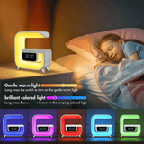 Multi-functional 15W Fast Wireless Charger, RGB Night Light, Bluetooth Speaker Stand