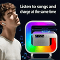 Multi-functional 15W Fast Wireless Charger, RGB Night Light, Bluetooth Speaker Stand
