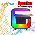 Multi-functional 15W Fast Wireless Charger, RGB Night Light, Bluetooth Speaker Stand