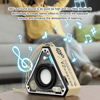 Magnetic Portable Bluetooth 5.3 Speaker: Deep Bass, LED Light, Wireless Audio