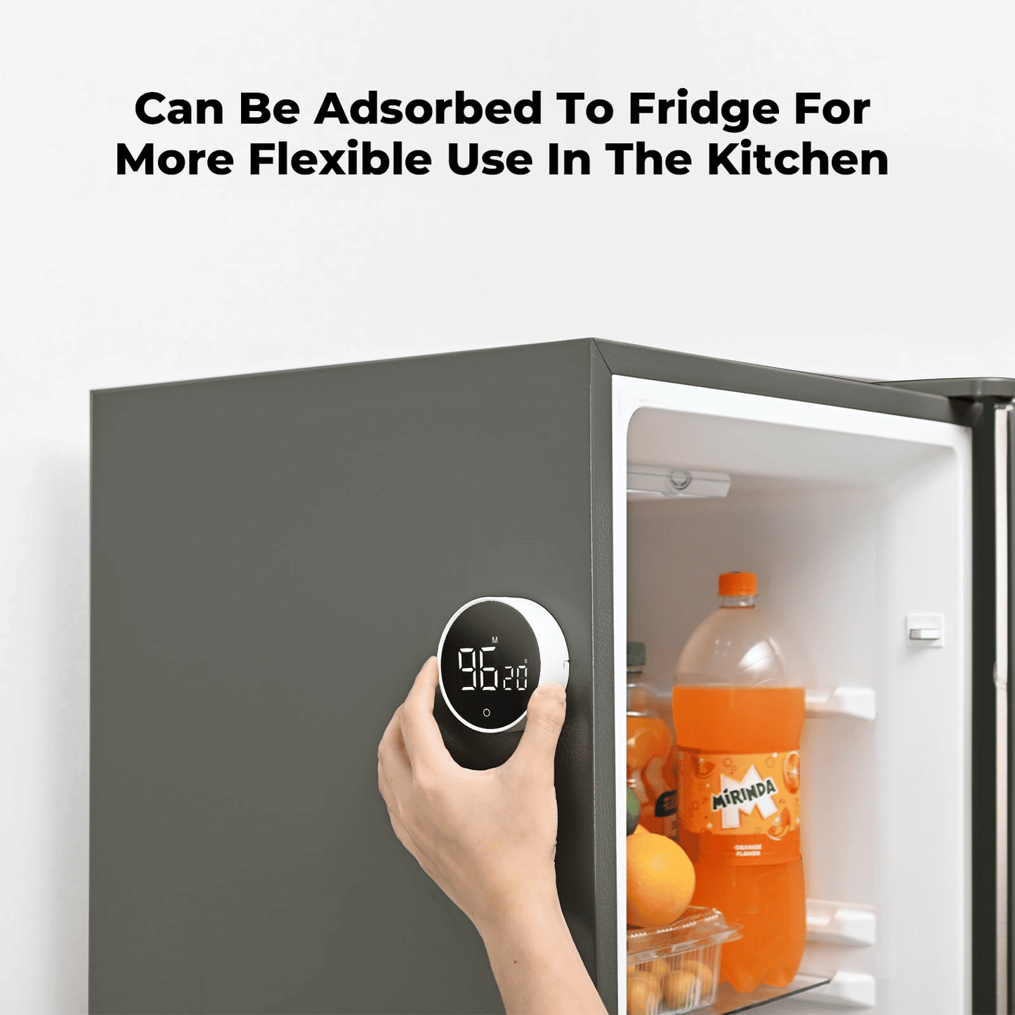 Magnetic Digital Kitchen Timer, Large LED Visual Countdown Timer, Adjustable Volume