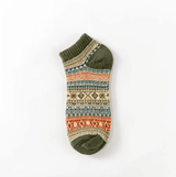 5-Pack Vintage Ethnic Tribal Patterned Warm Cotton Ankle Socks for Men & Women