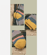 3-Pack Vintage Tribal Patchwork Socks: Harajuku Style Retro Warm Winter Crew Socks