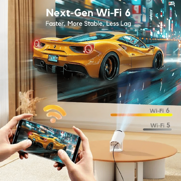 Native 1080P Portable Projector 2999-4999 Lm WiFi Bluetooth Auto Focus
