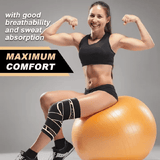 Copper Knee Brace with Strap Black Compression Sleeve for Stability Nylon Blend