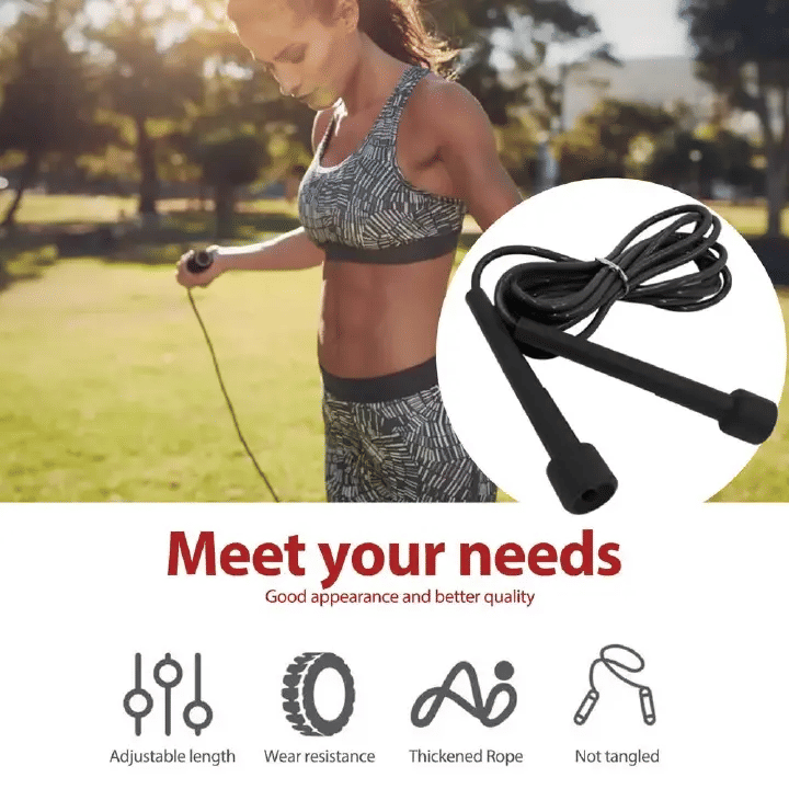 Professional Skipping Rope 2.8m PVC Jump Rope for Men Women Adult Fitness Black