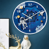 8in Astronaut Creative Wall Clock Silent Quartz Movement Plastic Glass Modern Home
