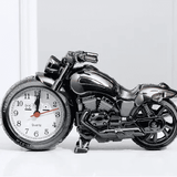 Retro Motorcycle Alarm Clock Creative Desk Decor Plastic Quartz Movement Battery Powered