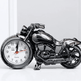 Retro Motorcycle Alarm Clock Creative Desk Decor Plastic Quartz Movement Battery Powered