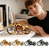 Retro Motorcycle Alarm Clock Creative Desk Decor Plastic Quartz Movement Battery Powered
