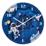 8in Astronaut Creative Wall Clock Silent Quartz Movement Plastic Glass Modern Home