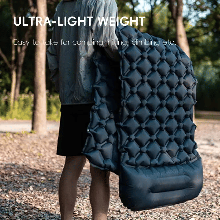 Ultralight Camping Inflatable Sleeping Pad With Built-In Pump Pillow