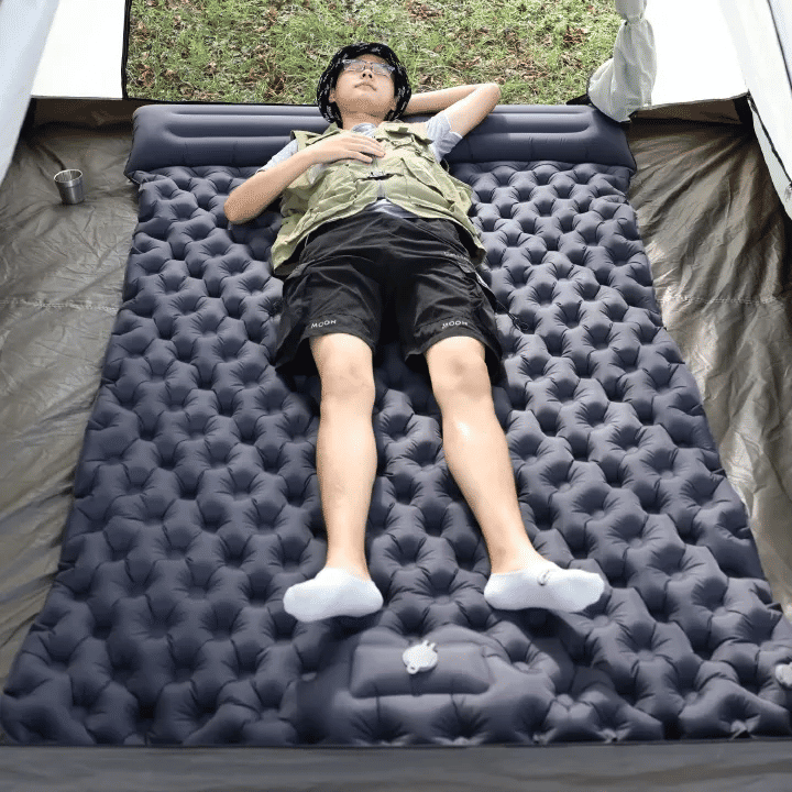 Ultralight Camping Inflatable Sleeping Pad With Built-In Pump Pillow
