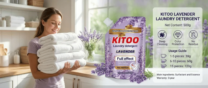 Kitoo Lavender Liquid Detergent 16.9fl oz Stain Removal Laundry Soap