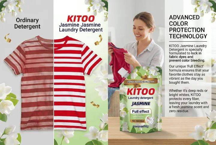 Kitoo Jasmine Liquid Detergent 16.9fl oz Stain Removal Laundry Soap