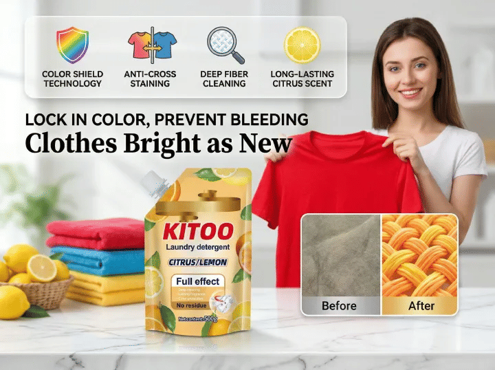 Kitoo Lemon Laundry Detergent 16.9fl oz Deep Clean Liquid Stain Remover Yellow