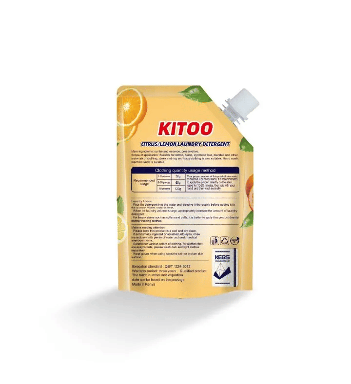 Kitoo Lemon Laundry Detergent 16.9fl oz Deep Clean Liquid Stain Remover Yellow