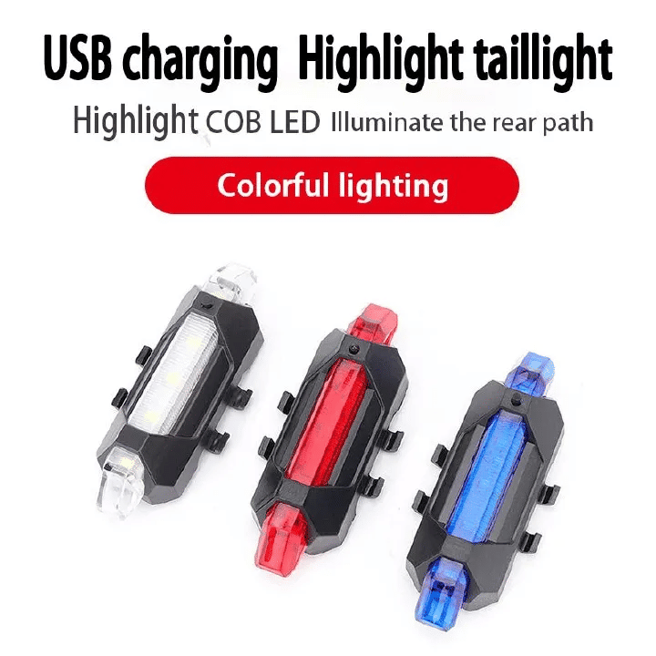 Bike Light LED Taillight USB Rechargeable Portable Cycling Safety Light Red