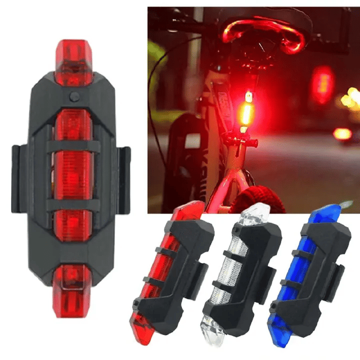 USB Rechargeable Bike Tail Light LED Taillight 4 Modes Safety Warning Cycling Portable Night Riding Equipment Red