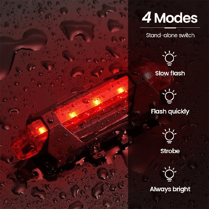 USB Rechargeable Bike Tail Light LED Taillight 4 Modes Safety Warning Cycling Portable Night Riding Equipment Red