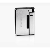 Automatic Cigarette Case Metal Box 10pcs Holder Gadget Lighter