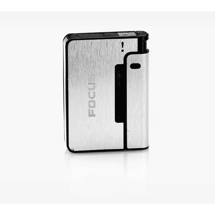 Automatic Cigarette Case Metal Box 10pcs Holder Gadget Lighter
