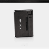 Automatic Cigarette Case Metal Box 10pcs Holder Gadget Lighter