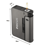 Automatic Cigarette Case Metal Box 10pcs Holder Gadget Lighter