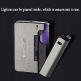Automatic Cigarette Case Metal Box 10pcs Holder Gadget Lighter