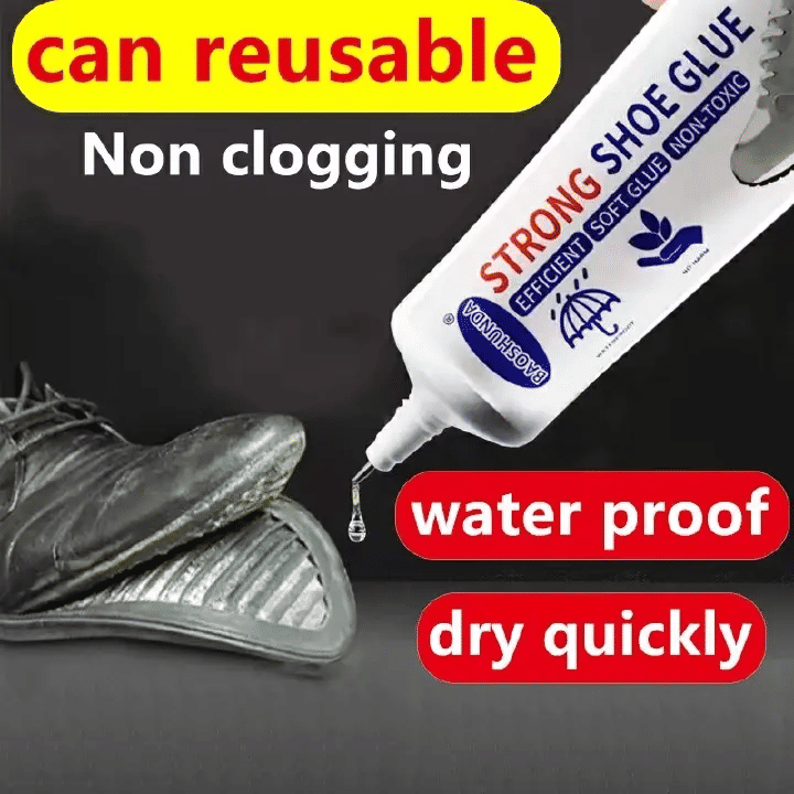 Strong Shoe Repair Glue 2.12oz Waterproof Quick-Drying Adhesive for Sneakers Translucent