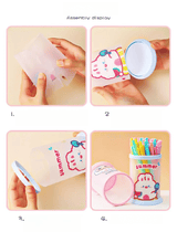 DIY Creative Cartoon Folding Pen Holder Multifunctional Desk Organizer Multi