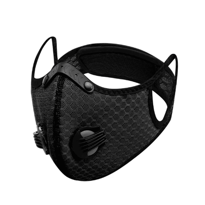 Dustproof Breathable Ski Mask 6-Layer Activated Carbon Filters Reusable Respirator for Cycling Motorcycle Sports Black